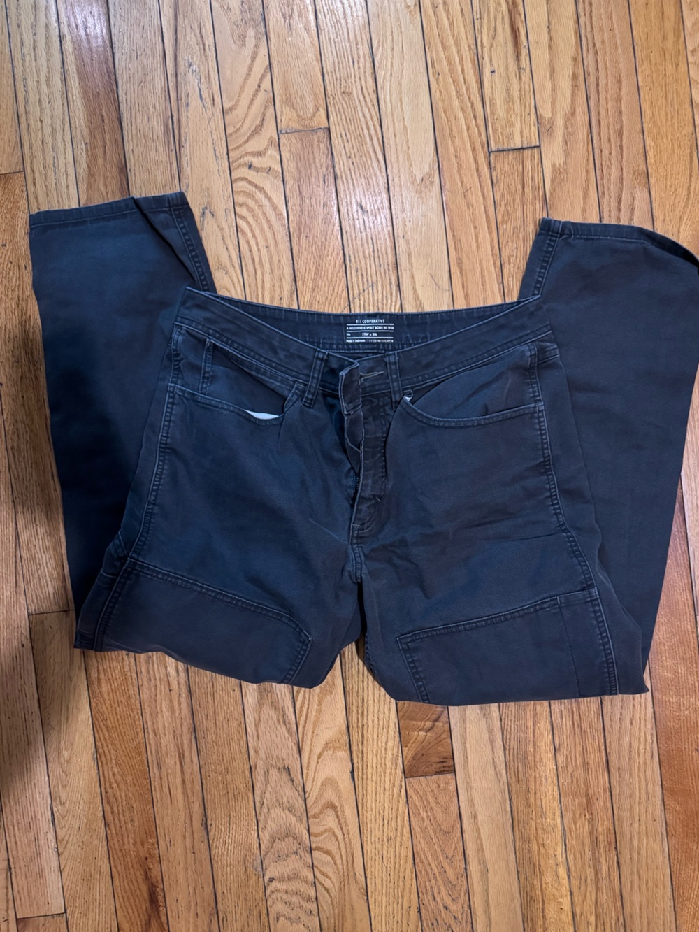 REI Men's Black Cargo Pants with Front Patch Pockets